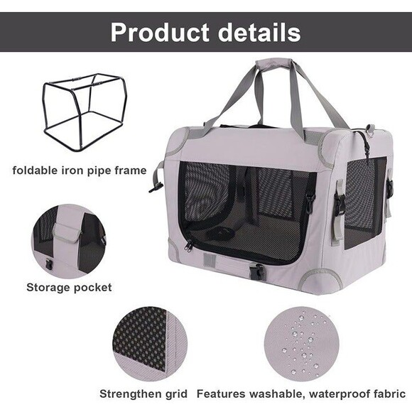 Cat Carrier Dog Crate Pet Carrier Cage Kennel Portable Collapsible with - Picture 5 of 7